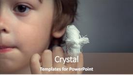  Presentation with wound - PPT theme having boy with a bandaged wound background and a coral colored foreground
