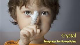  Presentation with wound - Audience pleasing slides consisting of boy with a bandaged wound backdrop and a tawny brown colored foreground