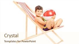  Presentation with beach ball sand dunes - Audience pleasing presentation theme consisting of boy with a beach ball backdrop and a cream colored foreground