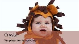  Presentation with 2nd birthday for baby boy - Colorful slide deck enhanced with boy with a funny lion backdrop and a red colored foreground