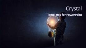  Presentation with light bulb - Presentation design enhanced with boy-with-a-light-bulb background and a wine colored foreground