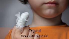  Presentation with wound care - Colorful PPT theme enhanced with boy with a wound backdrop and a coral colored foreground