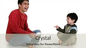  Presentation with united states old flag - Theme having boy with alphabet flash cards background and a soft green colored foreground