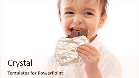  Presentation with bar pieces dark chocolate - Amazing theme having boy with bar of chocolate backdrop and a  colored foreground