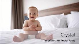  Presentation with baby congratulation boy blue - Colorful slides enhanced with boy with beautiful blue eye backdrop and a light gray colored foreground