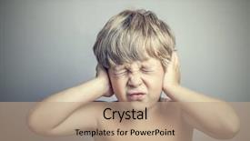  Presentation with closed - Colorful theme enhanced with boy with closed ears backdrop and a coral colored foreground
