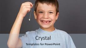  Presentation with lost - PPT theme with boy with lost tooth background and a light blue colored foreground