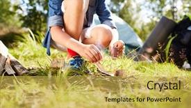  Presentation with fire - Amazing PPT theme having boy with matches making fire backdrop and a yellow colored foreground