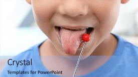  Presentation with pathology - Theme with boy with probe at speech background and a light blue colored foreground