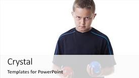  Presentation with balloons - Presentation theme featuring boy with water balloons background and a white colored foreground