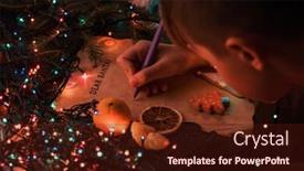  Presentation with cristmas - Cool new slide deck with boy writes a letter to santa cristmas background backdrop and a wine colored foreground