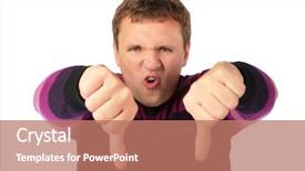  Presentation with greeiting show man - Slides with boycott - man shows discontent background and a  colored foreground