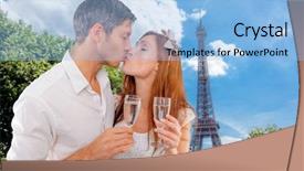  Presentation with boyfriend and girlfriend - Colorful presentation design enhanced with boyfriend and girlfriend with glas backdrop and a light blue colored foreground