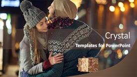  Presentation with walking together - Slides enhanced with boyfriend-hides-xmas-present background and a tawny brown colored foreground