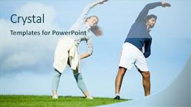  Presentation with law blue sky scales of justice - Slide set consisting of boyfriend in activewear side-bend background and a sky blue colored foreground