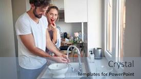  Presentation with valentine - Theme enhanced with boyfriend-making-surprise-breakfast background and a light blue colored foreground