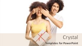  Presentation with eyes - PPT theme featuring boyfriend-surprising-a-girlfriend background and a  colored foreground