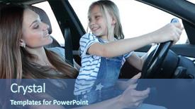  Presentation with mom driving - PPT layouts enhanced with boyhood - mom and her daughter driving background and a ocean colored foreground
