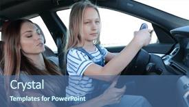  Presentation with mom daughter - Slides featuring boyhood - mom and her daughter sitting background and a  colored foreground