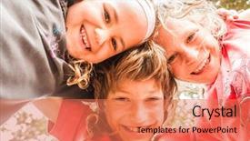  Presentation with happy kids - Amazing slide set having boyhood - three happy kids boy backdrop and a coral colored foreground