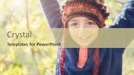  Presentation with autumn leaves - PPT theme enhanced with boyl-laughing-and-playing background and a blonde colored foreground