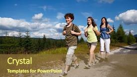  Presentation with tour - Presentation consisting of boys hiking - family on walking tour background and a tawny brown colored foreground