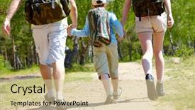 Presentation with members - Cool new theme with boys hiking - rear view of three family backdrop and a lemonade colored foreground