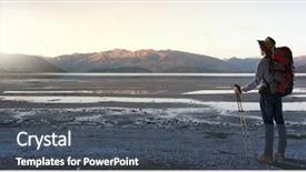  Presentation with young black couples hiking - PPT theme having boys hiking - young man hiker with backpack background and a  colored foreground