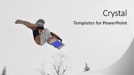  Presentation with snowboard - Cool new PPT theme with boys jumping in air ind backdrop and a  colored foreground