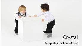  Presentation with sports table tennis two ping - Colorful PPT theme enhanced with boys play with large white backdrop and a  colored foreground