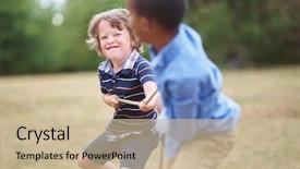  Presentation with war - Cool new presentation with boys playing tug of war backdrop and a soft green colored foreground