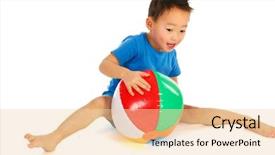  Presentation with beach ball - Audience pleasing theme consisting of boys playing with beach ball backdrop and a  colored foreground