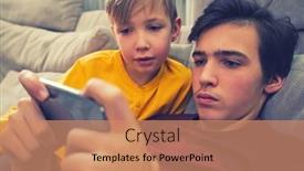  Presentation with social children - Audience pleasing slide set consisting of boys-spending-time backdrop and a coral colored foreground