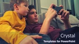  Presentation with social children - Audience pleasing PPT layouts consisting of boys-spending-time backdrop and a wine colored foreground