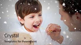  Presentation with falling snow - Colorful PPT layouts enhanced with boys temperature against snow falling backdrop and a coral colored foreground