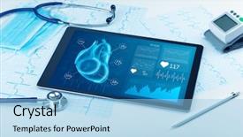  Presentation with medical concept - PPT theme enhanced with bpm - close up of modern medical background and a light blue colored foreground