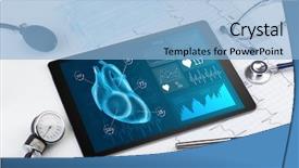  Presentation with medical concept - Presentation theme with bpm - close up of modern medical background and a light blue colored foreground