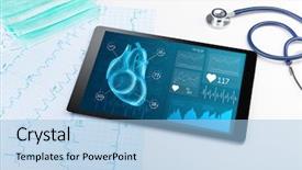  Presentation with diagnostics - Cool new presentation with bpm - close up of modern medical backdrop and a light blue colored foreground