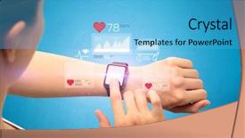  Presentation with worried female college student for health check up - Audience pleasing PPT theme consisting of bpm - female hand with smartwatch backdrop and a teal colored foreground