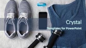  Presentation with fitness - Slide deck consisting of bpm - sport stuff with fitness tracker background and a ocean colored foreground