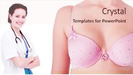  Presentation with issue - Colorful PPT layouts enhanced with bra for breast cancer social backdrop and a  colored foreground