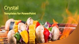  Presentation with coal burning power plant - Cool new theme with braai - delicious grilled vegetarian skewers backdrop and a tawny brown colored foreground