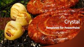  Presentation with bbq - Presentation having braai party - bbq background and a crimson colored foreground