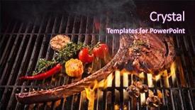  Presentation with grill - Amazing theme having braai party - beef steaks on the grill backdrop and a wine colored foreground