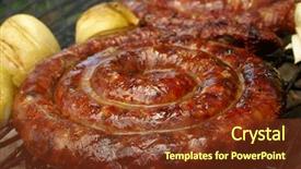  Presentation with party - Colorful PPT theme enhanced with braai party - boerewors backdrop and a tawny brown colored foreground