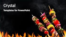  Presentation with grilled - Amazing slide set having braai party - collage of grilled meat skewers backdrop and a black colored foreground