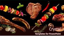  Presentation with dairy produce meat vegetables - Beautiful presentation design featuring braai party - collage of various grilled meat backdrop and a wine colored foreground