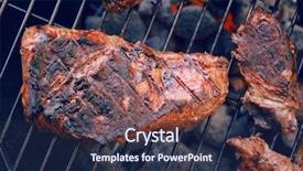  Presentation with raw meat - Colorful PPT theme enhanced with braai party - fresh raw beef fillet steak backdrop and a navy blue colored foreground