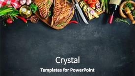  Presentation with bone - Slide set featuring braai party - grilled t-bone beef steaks background and a dark gray colored foreground