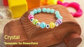  Presentation with bracelet beads - Presentation design with bracelet with baby name noah background and a tawny brown colored foreground